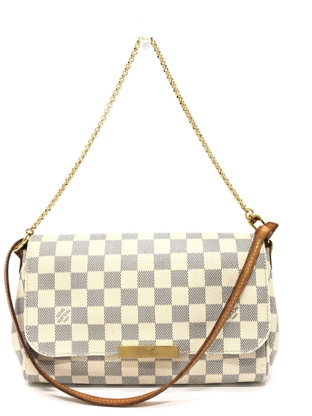 Louis Vuitton Damier Azur Shoulder Bag in Cream and Brown